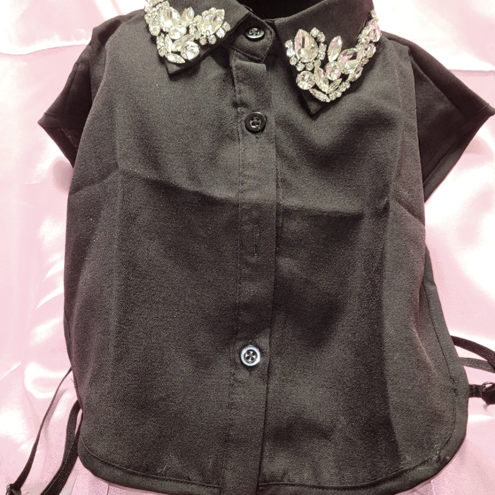 Embellished fake collar shirt--NWOT